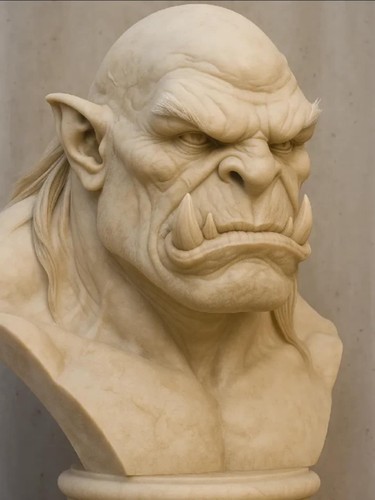 Orc bust ornament - orc,