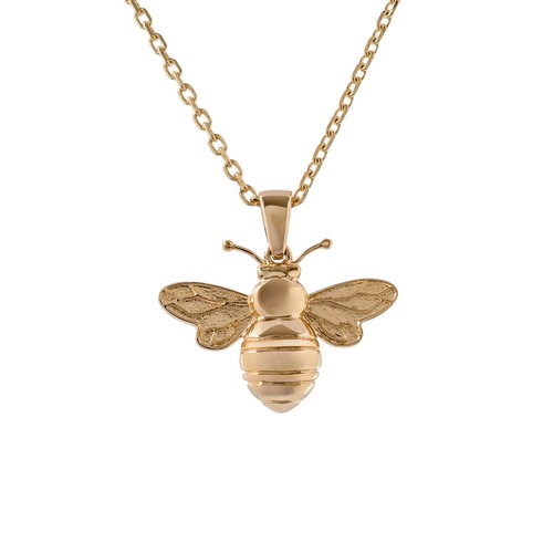 9ct gold bee necklace - bee, solid