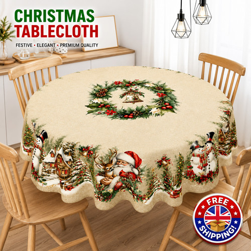 Vintage christmas tablecloth - vintage,