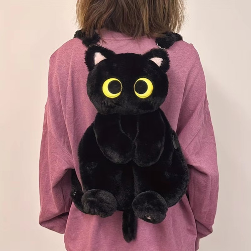 Black cat backpack big eyes - cat,