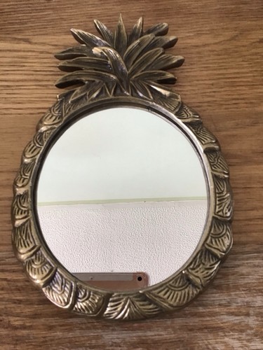 Vintage brass pineapple mirror - vintage,