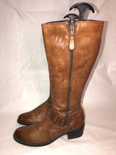 Women ladies tan leather zip - women's,
