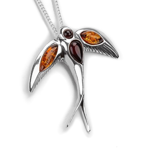 Swallow bird necklace 925 - bird,