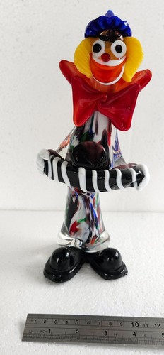 Glass clown figure ornament - glass,