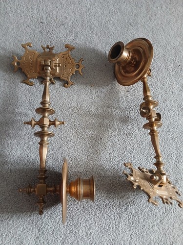 Antique victorian brass piano - victorian,