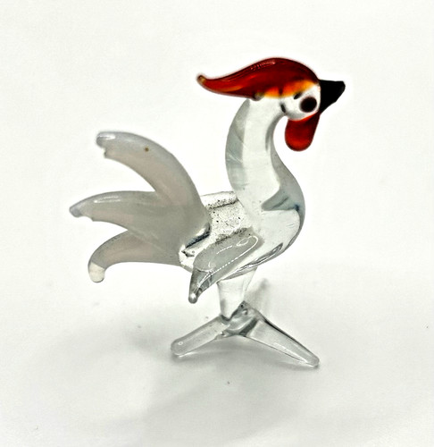 Vintage art glass - art, cockerel