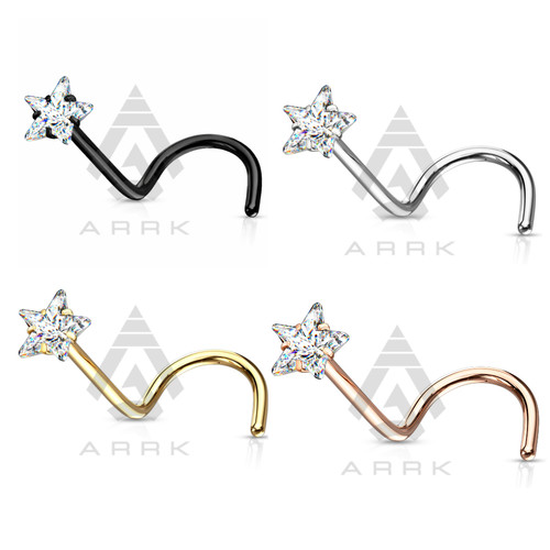 Star nose stud screw hook - nose,