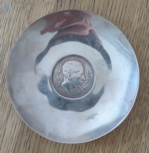 Solid silver dish coaster with - solid,