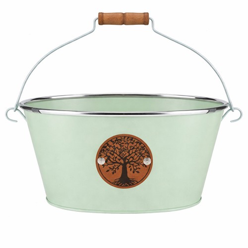 Metal oval planter - oval, tree