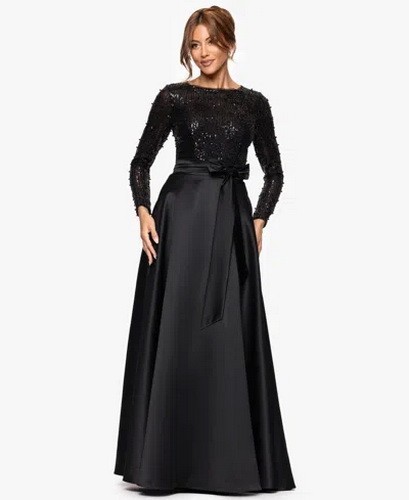 Xscape black sequin - black, satin