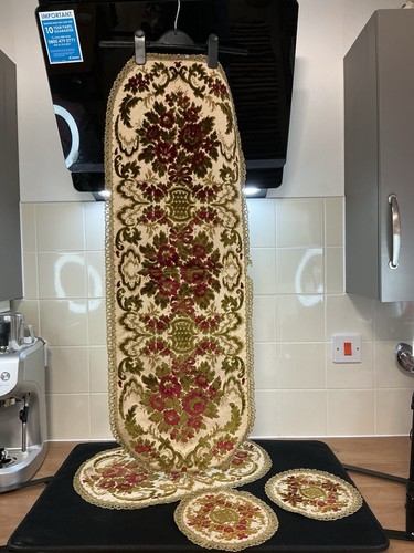 Vintage jacquard velvet table - vintage,