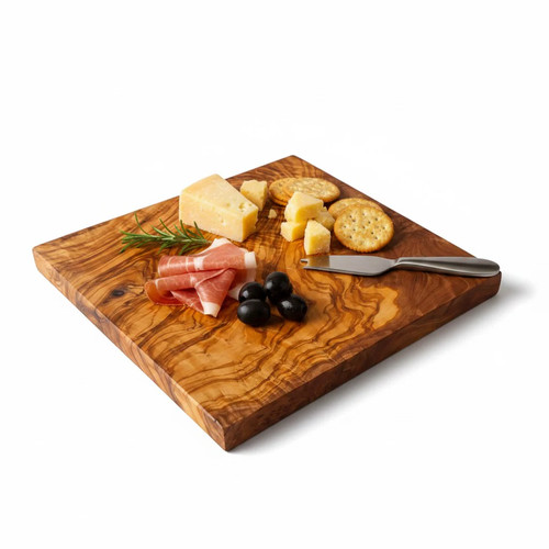 Square olive wood chopping - square,