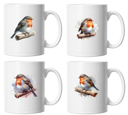 Robin mug - robin, watercolour