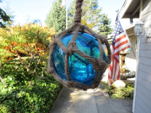Blue curio glass float - ,