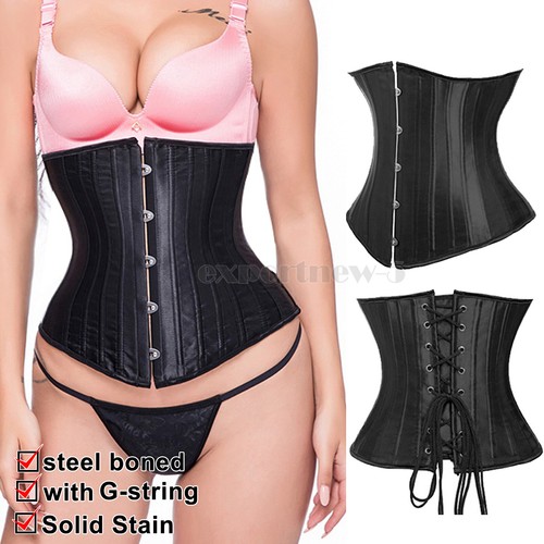 Womens black overbust - overbust, boned