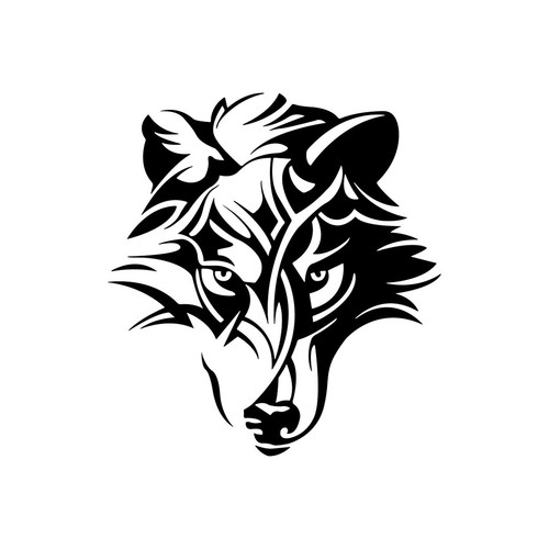 Wolf tribal large sticker car - wolf,