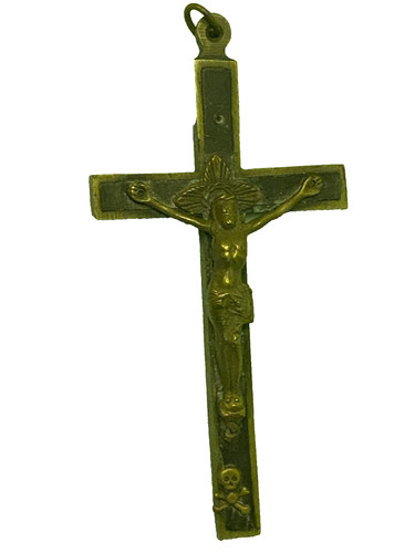 Crucifix wall hanging - crucifix, brass