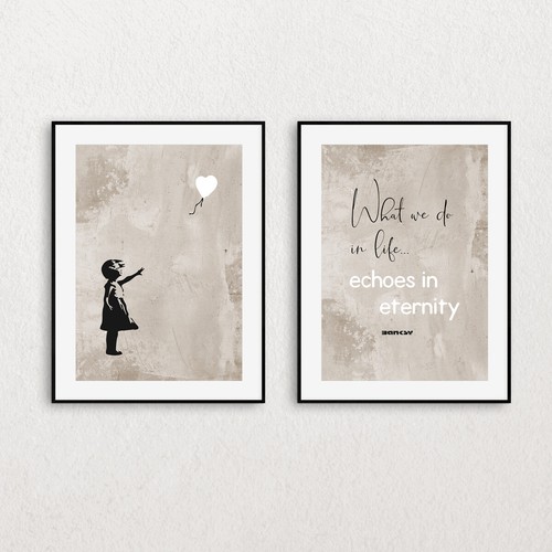 Set banksy wall art quote - 2,