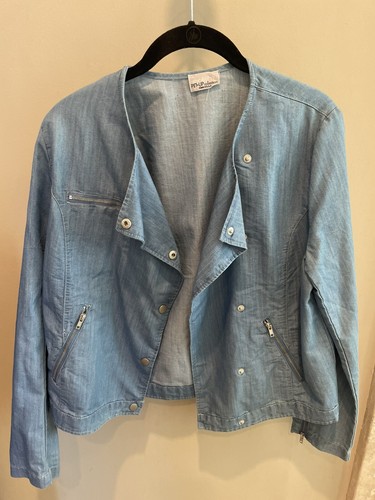 Light weight denim moto jacket - denim,