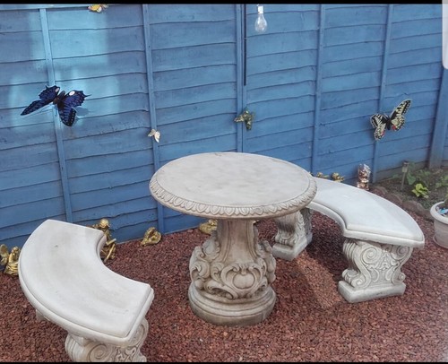 Large stone garden table and - large,