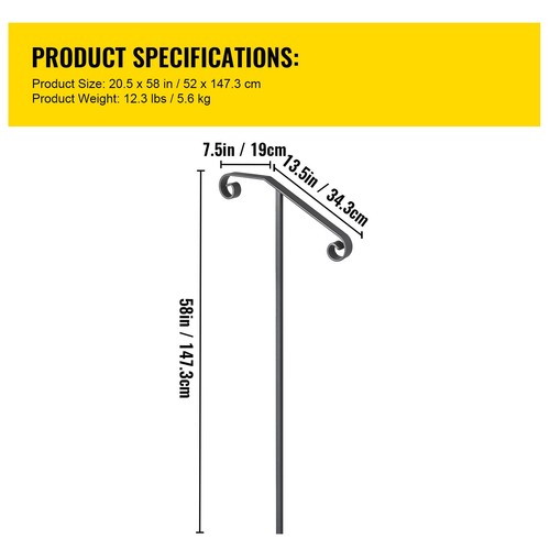 Single post handrail wrought - post,