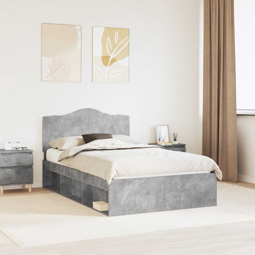 Bed frame concrete - frame, grey