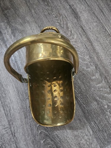 Small brass coal scuttle - small,