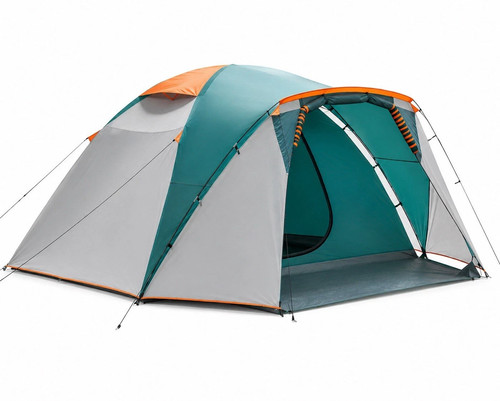 Teal grey person dome tent - person,