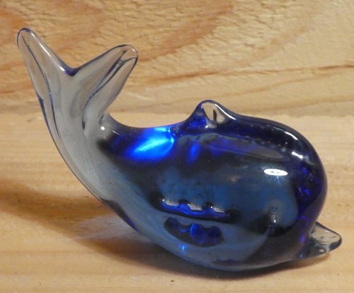 Small glass blue - whale, /