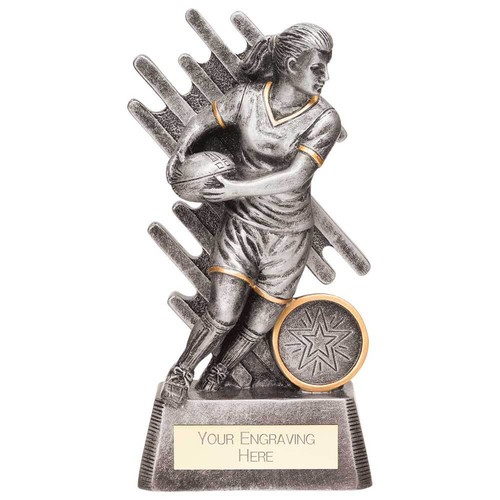 Rugby trophies focus female - rugby,