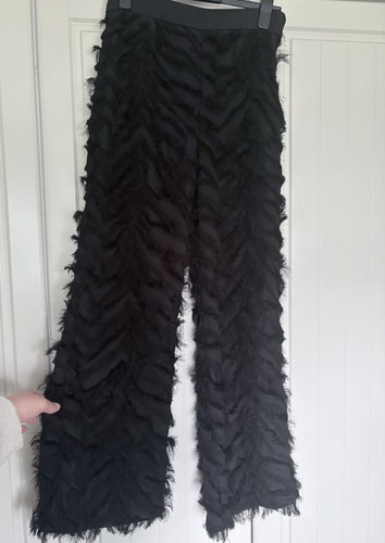 Zara black fringe - zara, trousers