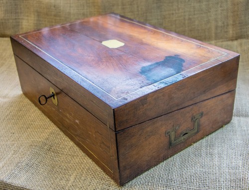 Antique rosewood travelling - rosewood,