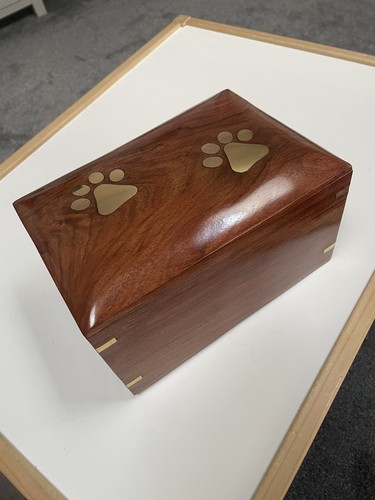 Wooden paw pet urn - paw,
