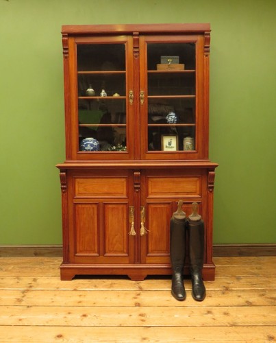 Antique bookcase cabinet with - antique,