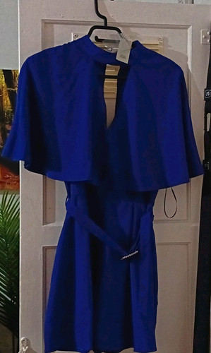 River island blue chiffon cape - river,