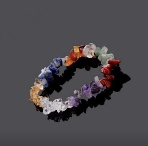 Chakra crystal chip bracelet - crystal,