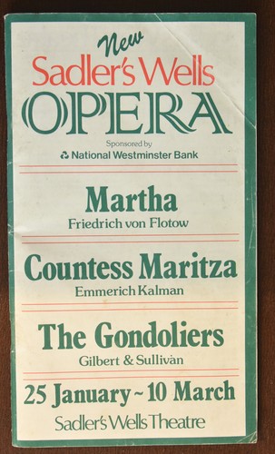 1984 programme sadlers - programme, wells