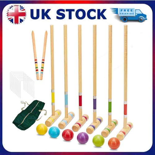 Six player croquet set - croquet, solid