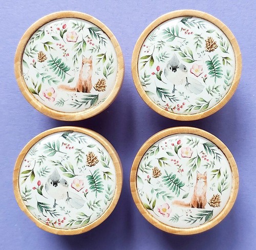 Floral animal print wooden - 4x,