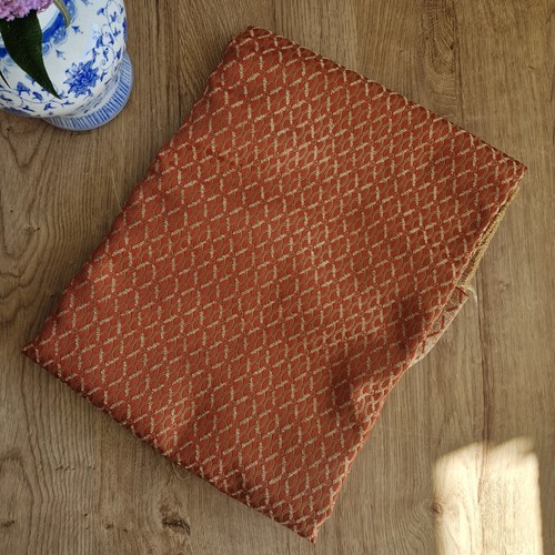 Terracotta orange brocade - terracotta,
