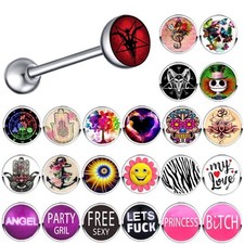 Stainless steel silver barbell - silver,