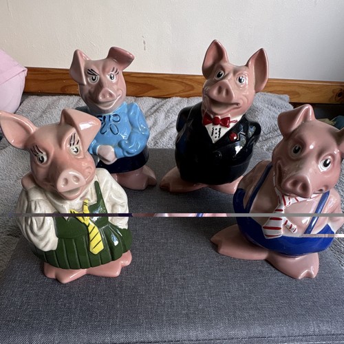Wade ceramic pig figurines - wade,