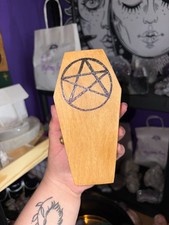 Wooden coffin trinket box - wooden,