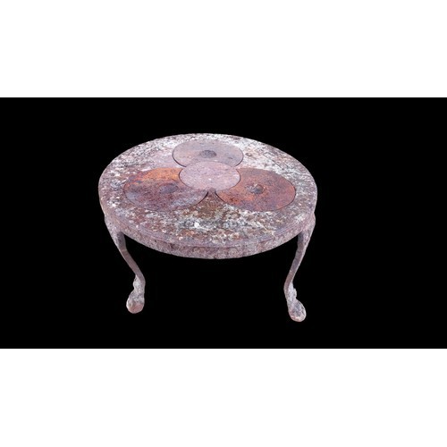 Cast iron lidded urn - , in