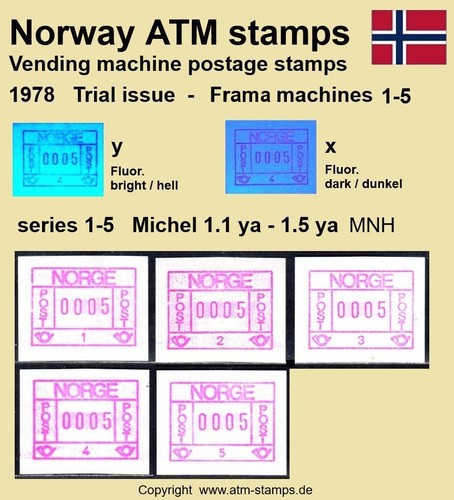 Norway atm stamps bright - atm, 1-5