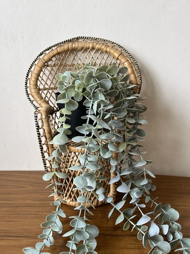 Vintage mini wicker peacock - wicker,