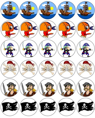 Pirates cupcake toppers edible - cupcake,