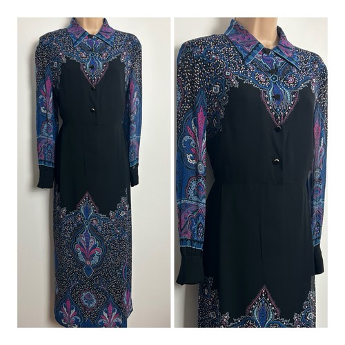 Vintage 1970s black blue - vintage,