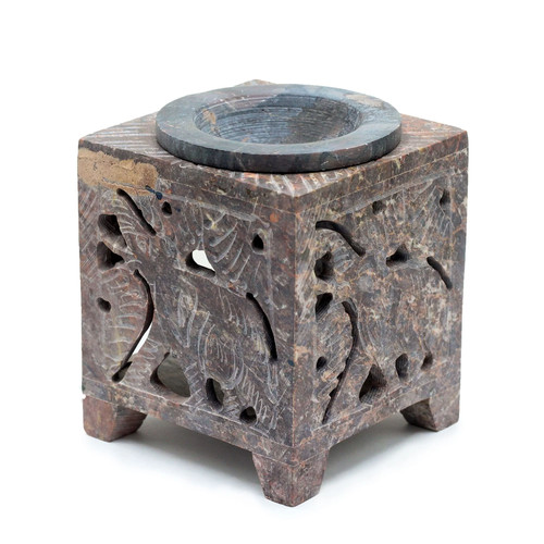 Square soapstone oil - square, burner