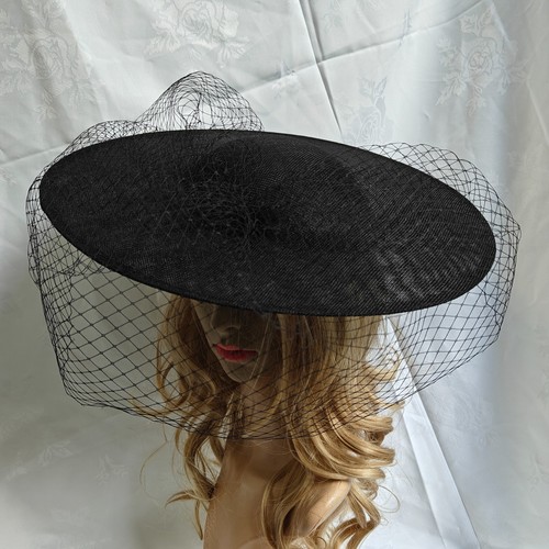 Black veil veiling wide brim - black,
